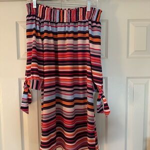 Off the shoulder striped dress